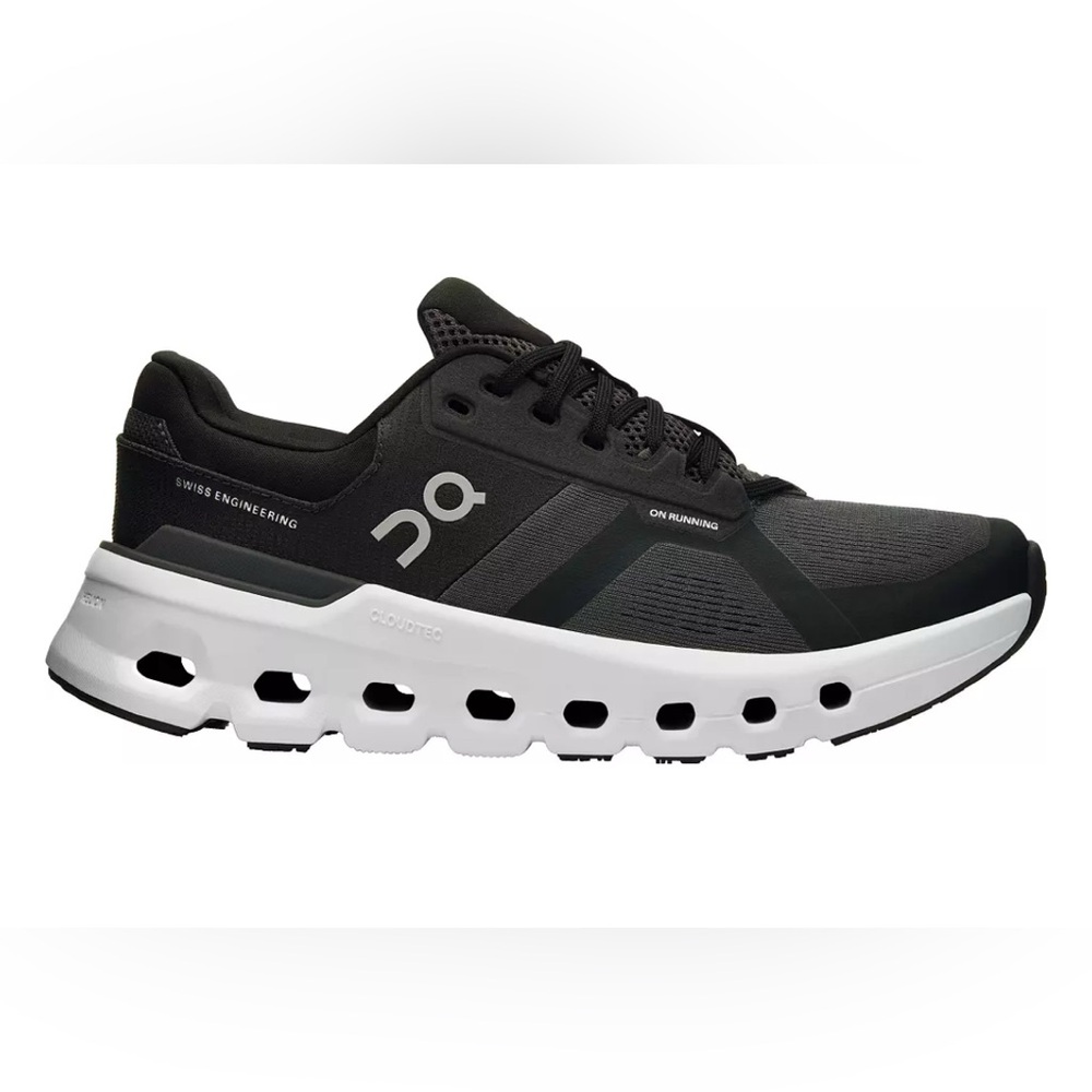 On Running Black and White Athletic Shoes